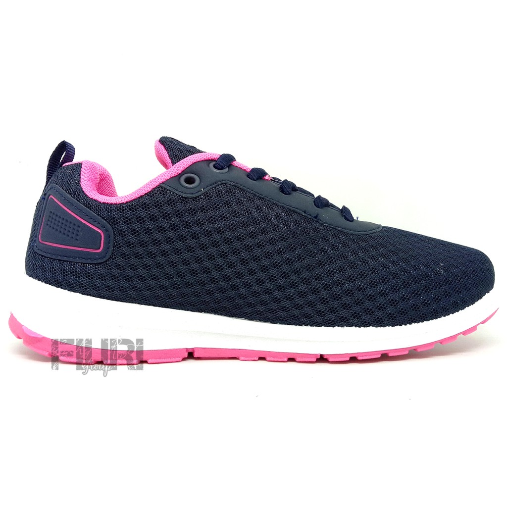 FIURI - Ando Original - ZORA 37-40 Navy Pink - Sepatu Kets Wanita - Sepatu Sneakers Wanita - Sepatu Olahraga Sport Wanita - Sepatu Casual - Sepatu Jogging Lari Fitness Gym Senam Wanita - Sepatu Anak Perempuan Cewek - Sepatu Sekolah Bertali SD SMP SMA