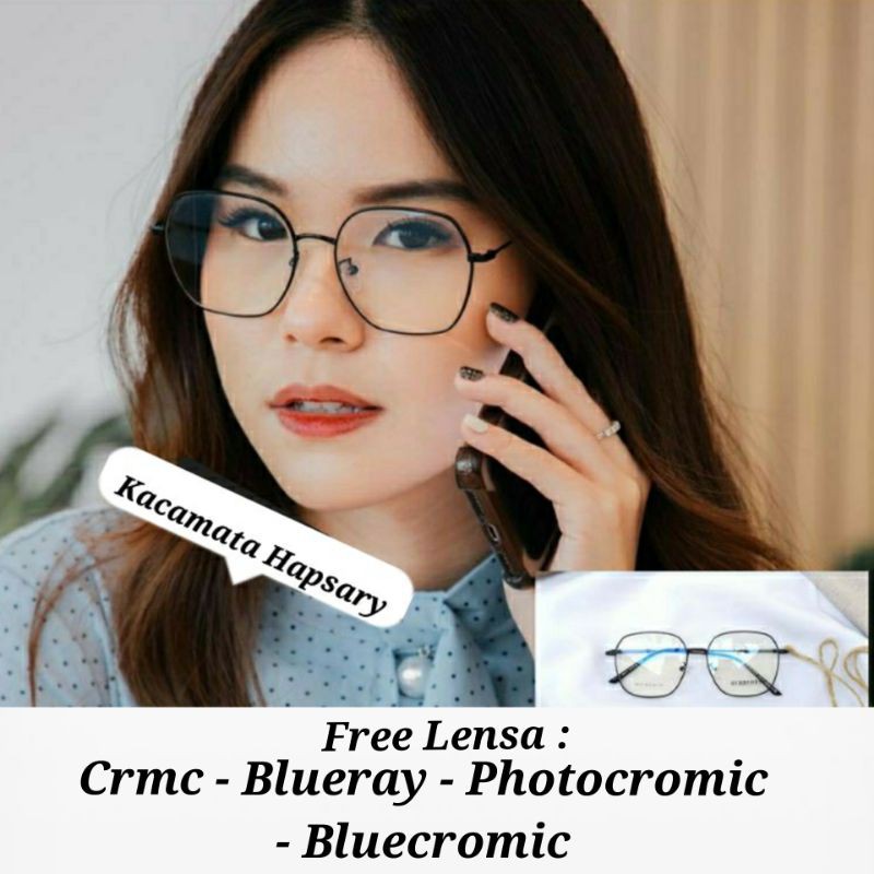 FRAME KACAMATA MINUS ANTI RADIASI | KACAMATA WANITA 9671 ( PAKET LENSA PHOTOCROMIC / BLUERAY )