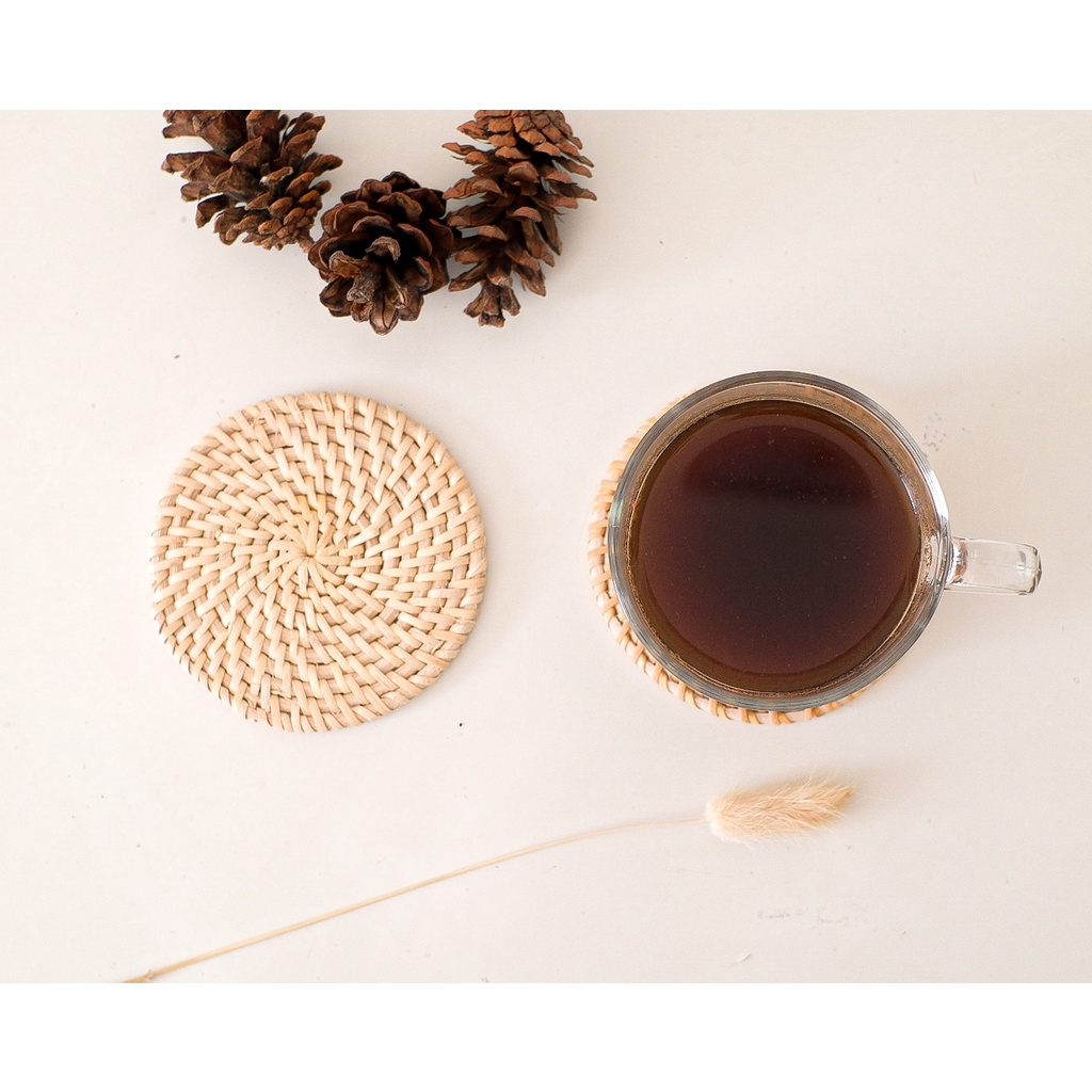 TATAKAN ROTAN, RATTAN COASTER, TATAKAN GELAS ROTAN, TATAKAN GELAS ANYAMAN ECENG GONDOK