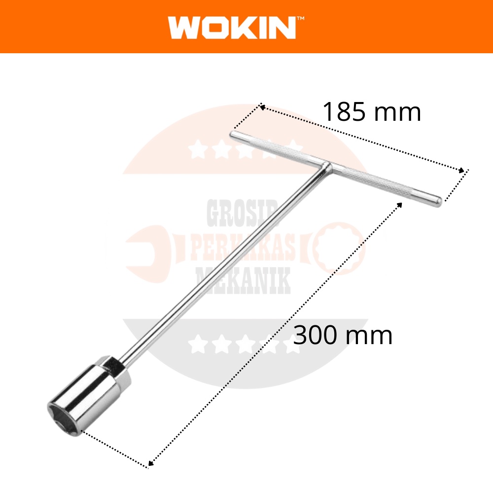 Kunci T Sok Shock Socket CRV 8 - 9 - 10 - 12 - 13 - 14 - 17 - 19 x 185 x300 Original WOKIN Original 