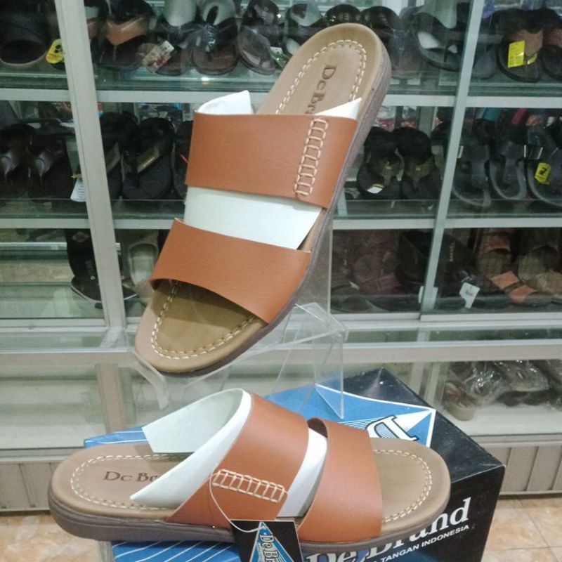 SANDAL KULIT PRIA DE BRAND TALI 2 BISA (COD)