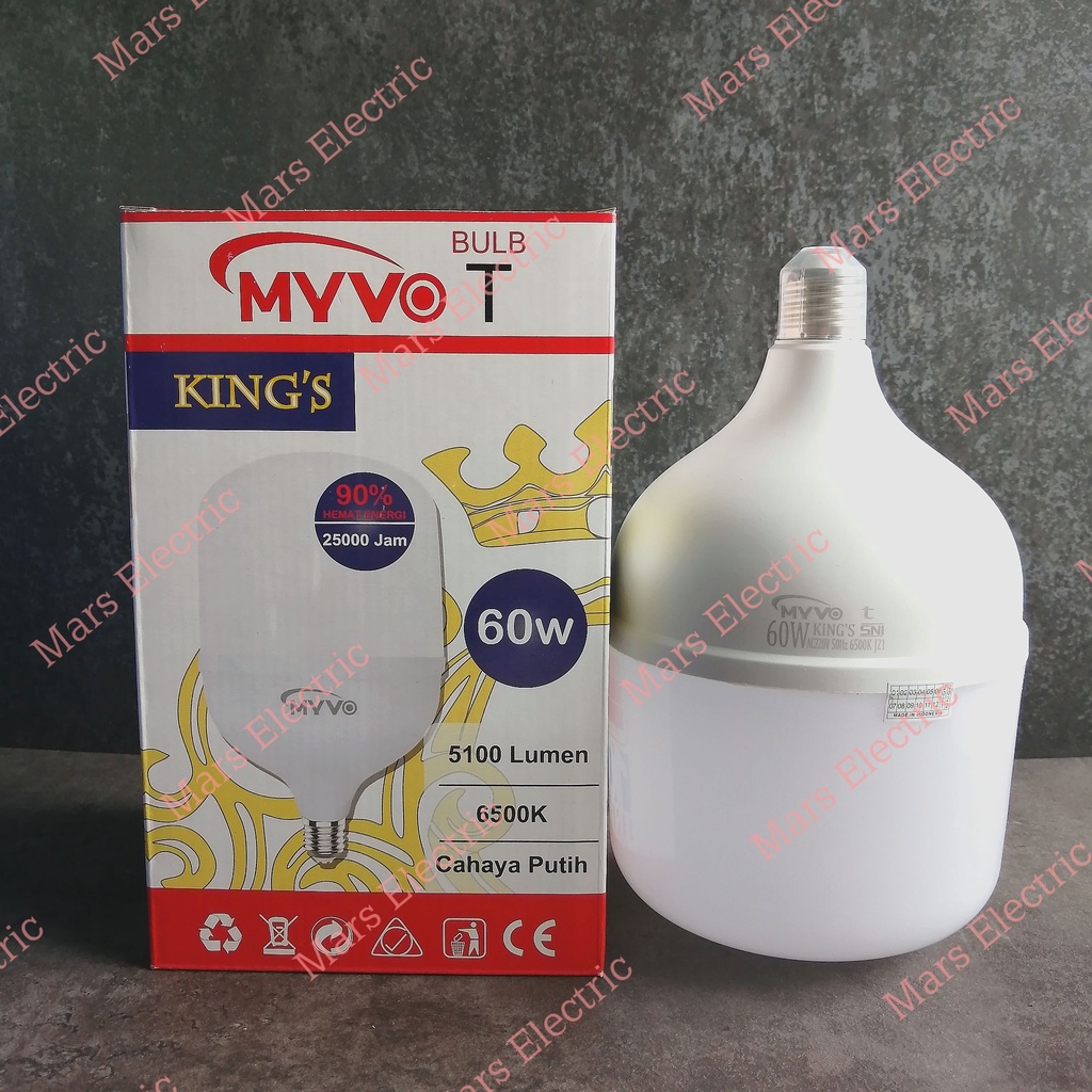LAMPU LED MYVO KING'S 60W 60 WATT PUTIH