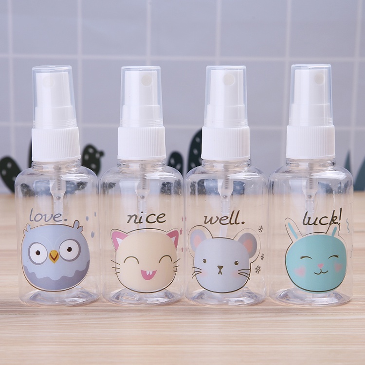 Empty Bottle Spray Cute Animal Traveling Bottle Transparent Botol Spray Kosong 1 Pcs size 30 ml 50 ml 75 ml 100 ml Botol Semprot Transparan