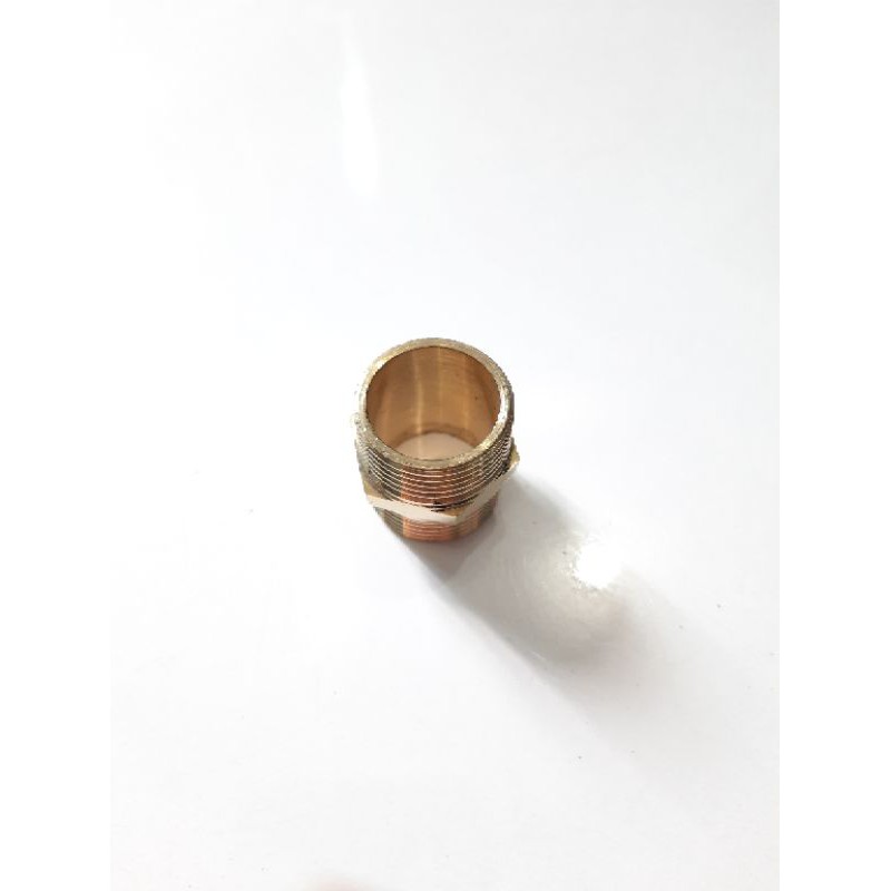 Double Nepel 3/4&quot; × 3/4&quot; KUNINGAN DRAT LUAR