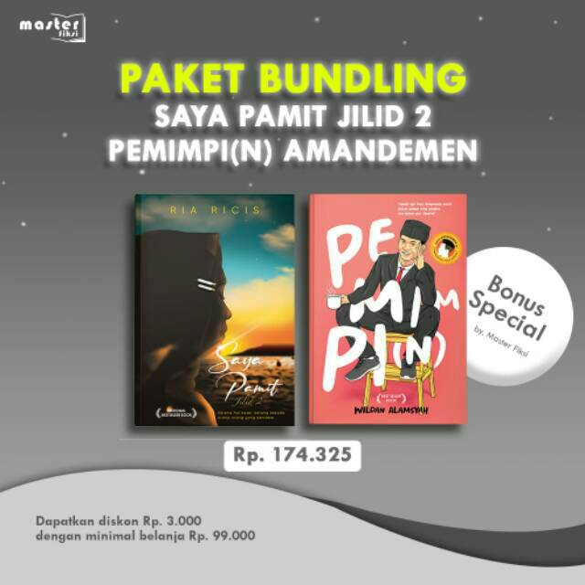 Buku Pemimpi(n) New Cover + Saya Pamit Jilid 2 New Cover Bundling best seller (Wildan dan Ria Ricis)
