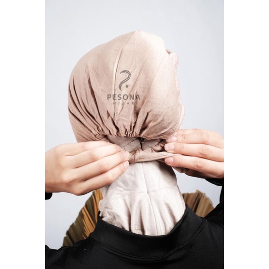 Ciput Turkey Silang/Inner Basic Turki Silang Menutup Kepala/Menyamarkan Wajah Bulat-5