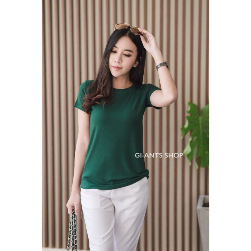 KAOS IMPORT BANGKOK ROUND NECK GIANT BASIC STUDIO KERAH BULAT BAJU FASHION WANITA