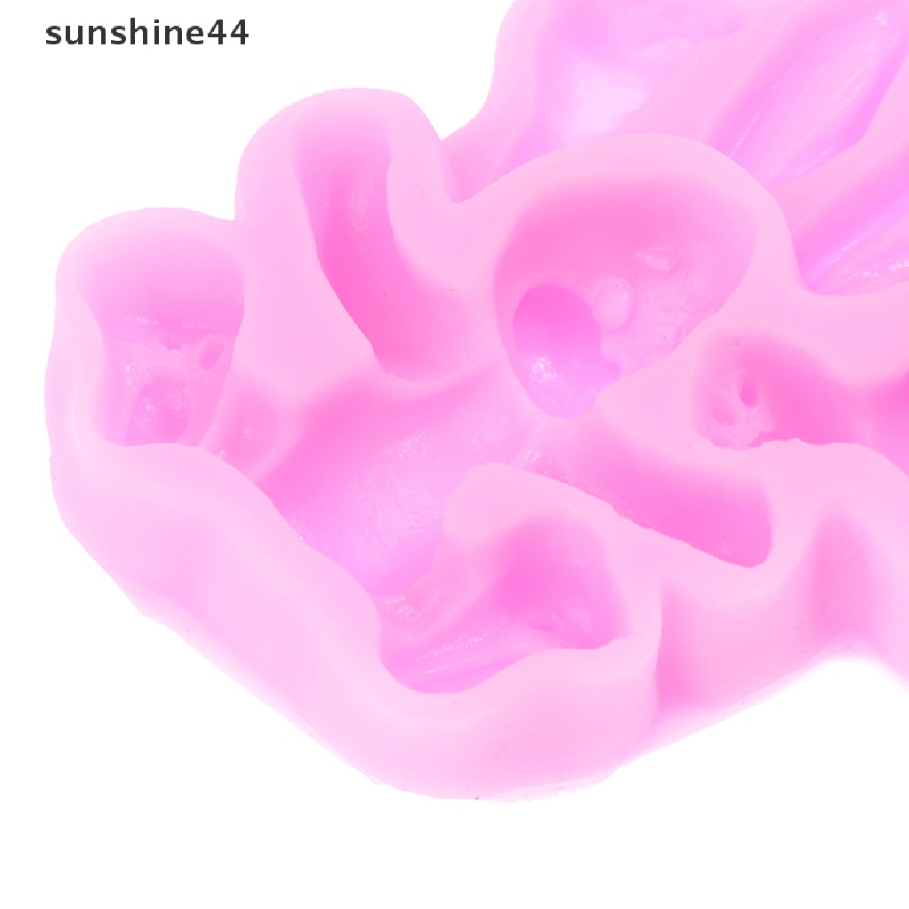 Sunshine Cetakan Kue / Cupcake Bentuk Kelinci Paskah 3D Bahan Silikon