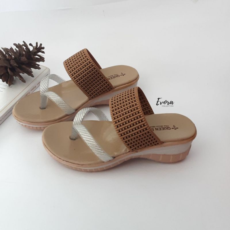 Sandal anak perempuan wedges japit selop | sandal party hak wedges anak perempuan