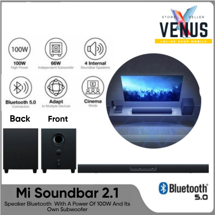 Mi TV Soundbar 2.1 Subwoofer Home Theater Bluetooth 5.0 Speaker 100W