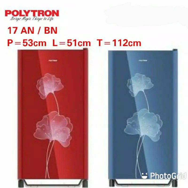 Polytron Kulkas 1 Pintu 170 Liter PRA-17AN Tempered Glass Belleza 17AN
