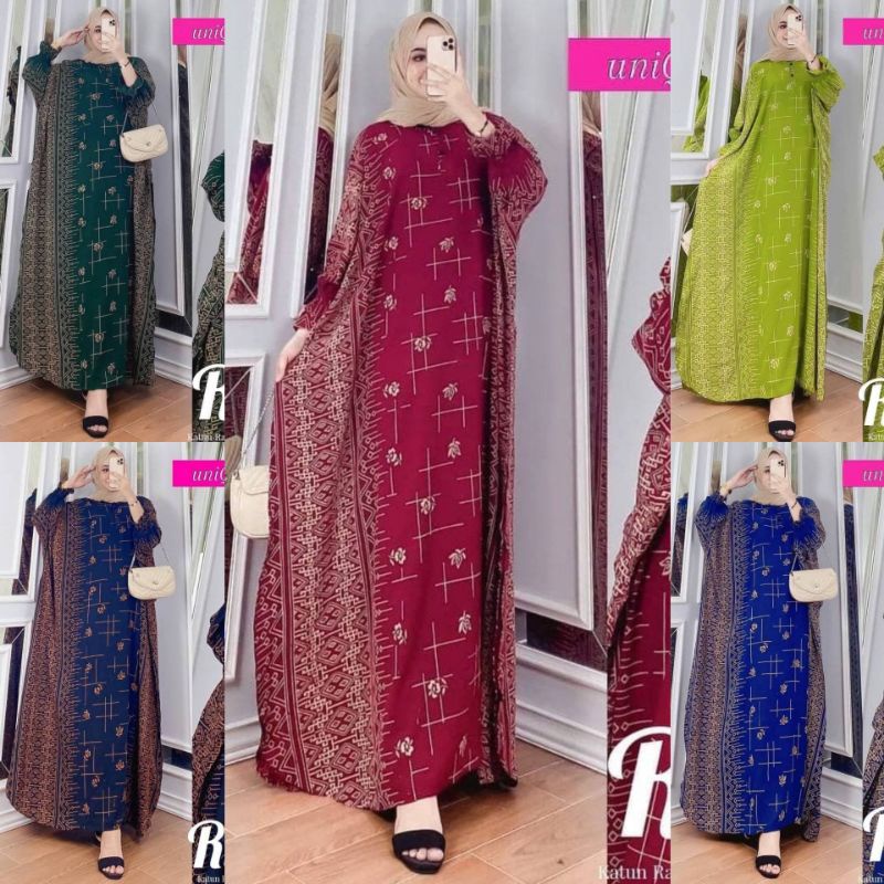 Jual KAFTAN MADINA JUMBO GAMIS RAYON PREMIUM LONG DRESS BATIK BIG SIZE