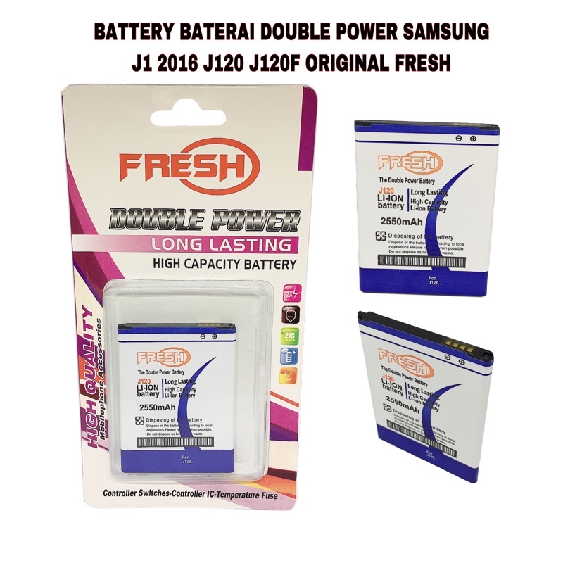 BATTERY BATERAI DOUBLE POWER SAMSUNG J1 2016 J120 J120F ORIGINAL FRESH