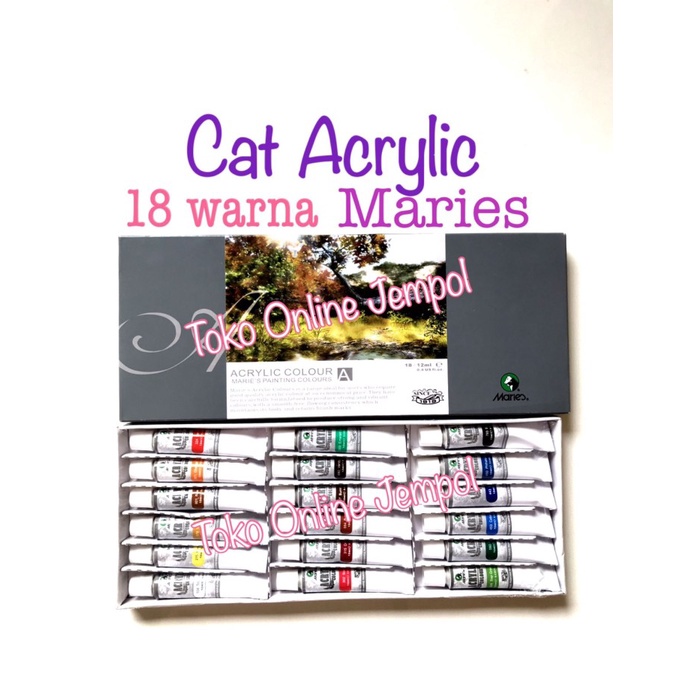 

Produk Terbaru 18 Warna Cat Acrylic Maries 818B Akrilik Cet Painting Colour Atk1262Mr