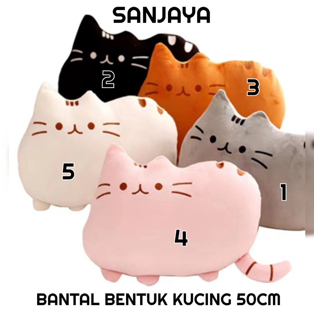 Bantal Kucing / Boneka Kucing / Bantal Lucu / Bantal Sofa / Bantal Karakter / Bantal Bentuk Kucing 50Cm