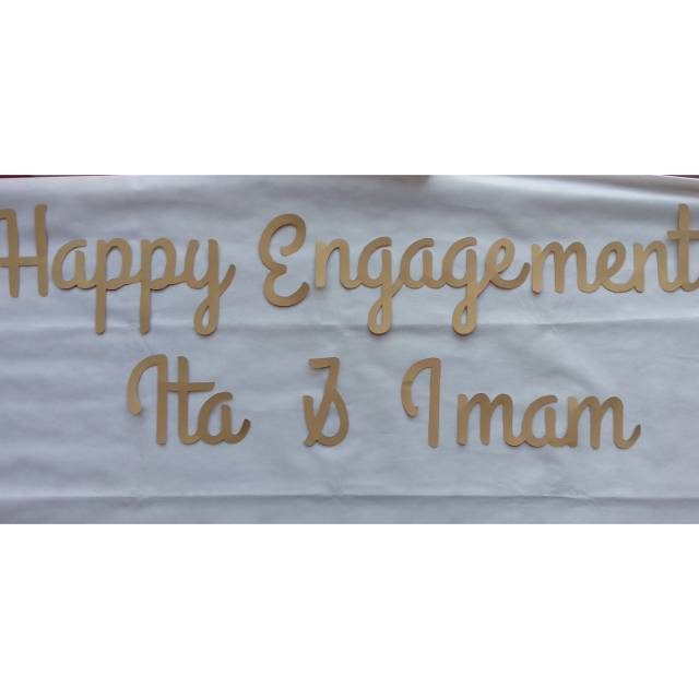 Tulisan Happy Engagement Nama Pasangan Shopee Indonesia