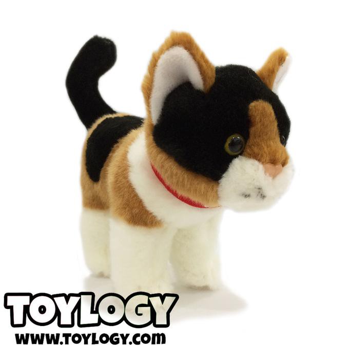 Ozco Boneka Hewan Kucing Calico - Small Kitty Cat Stuffed Plush Animal