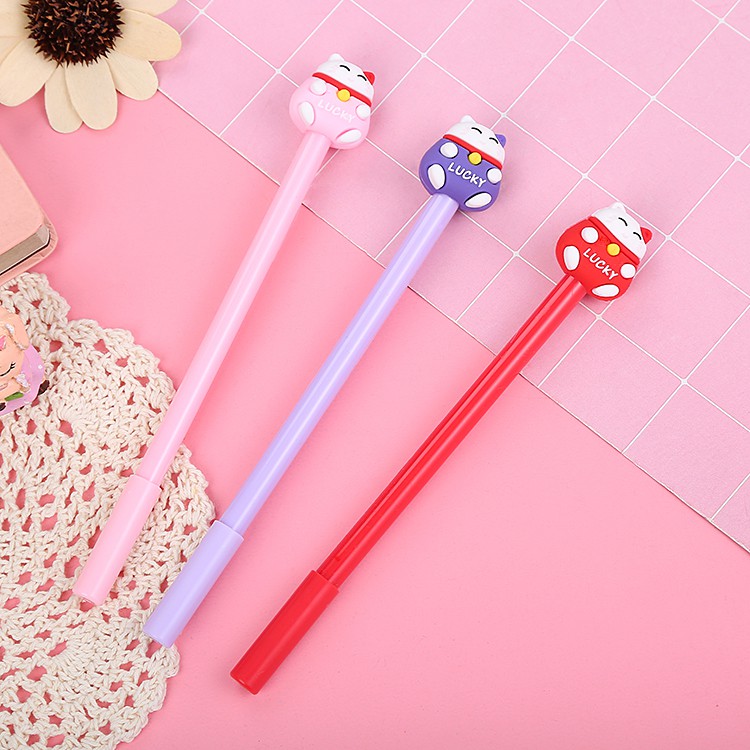 

PULPEN GEL MOTIF KARAKTER LUCKY CAT LUCU IMUT BOLPEN HITAM PENA ALAT TULIS SEKOLAH PEN STATIONARY