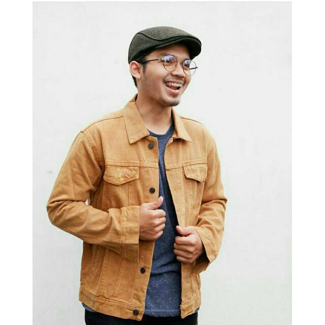 jaket jeans mustard