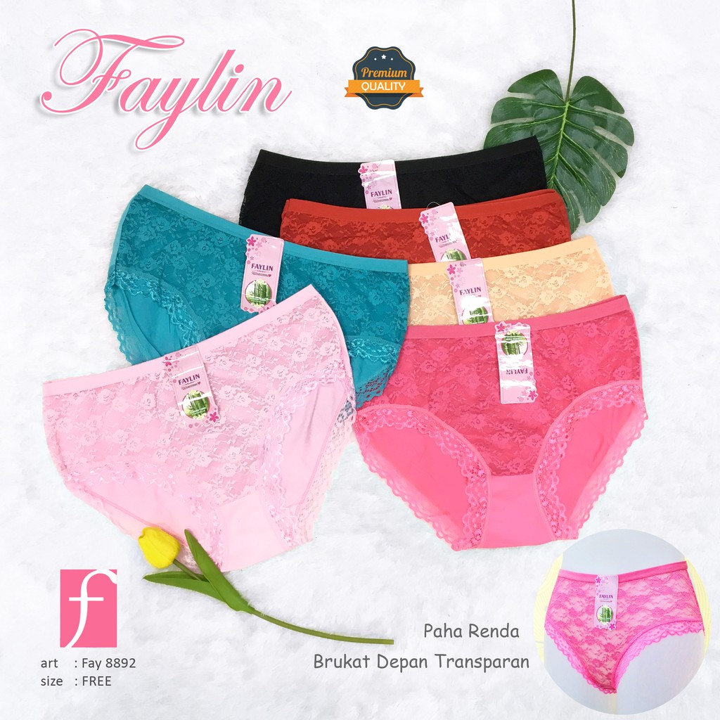 FAYLIN | Celana Dalam Renda Brukat TRANSPARANT Depan / CD SEXY / art FAY 8892