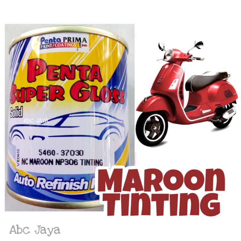 Cat Penta Super Gloss 200gr NC Maron NP306 Tinting Maroon Merah Solid Mengkilap Mobil Motor Sepeda