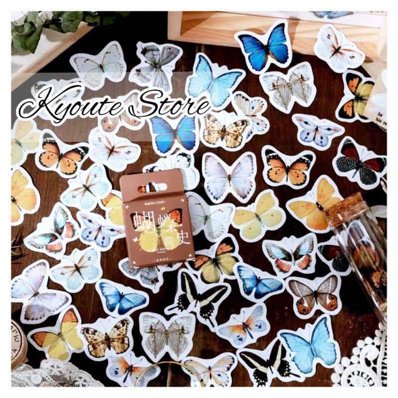 

46 pcs Sticker Deco Aesthetic Beautiful Butterfly Scrapbook DIY Bujo Planner Journal