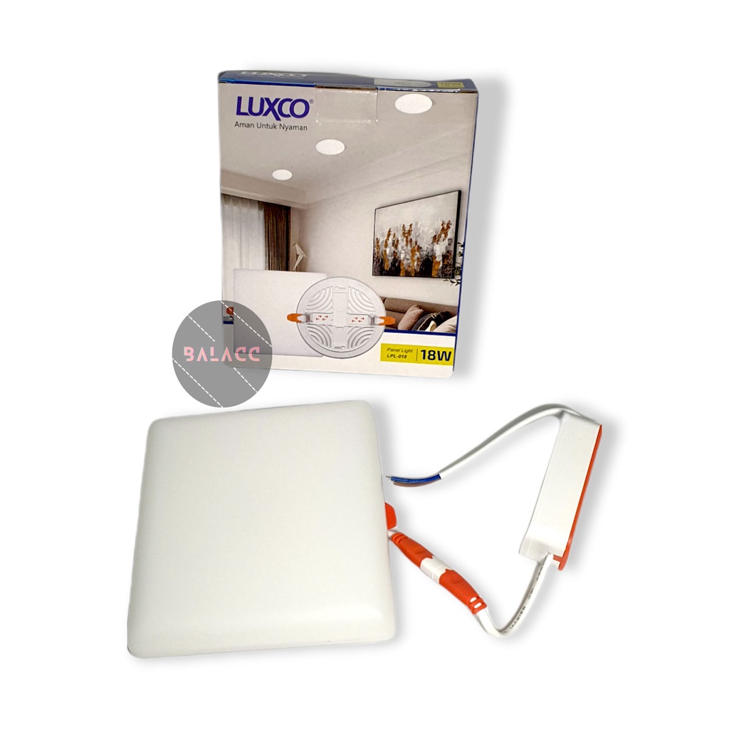 Lampu LED Downlight 18 Watt LUXCO CANGGIH Panel Outbow Bulat Kotak Plafon Frameless 18w