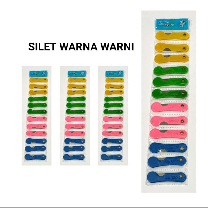 (1pcs) Silet pemes lipat mini Cutter Kecil warna warni