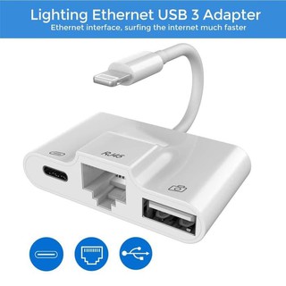 [Kabel/adaptor] iPhone iPAD Lightning to LAN Ethernet RJ45 USB ( 3 Adapter ) Komputer&Laptop