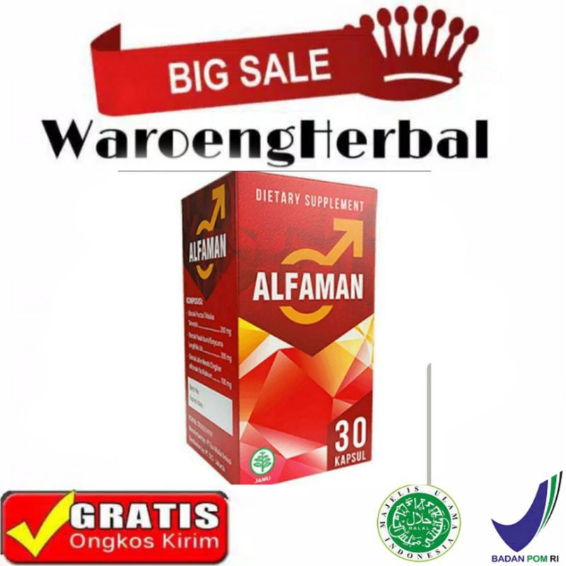 Alfaman Asli Obat Kuat Stamina Pria Original isi 30 caps