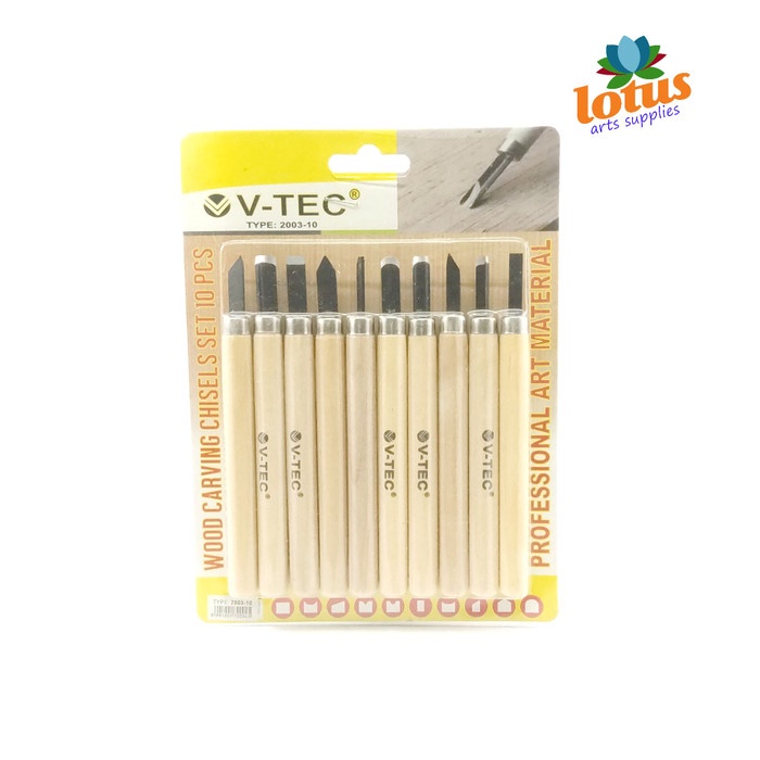 

UKIR-ALAT- V-TEC ALAT PAHAT KAYU / WOOD CARVING TOOL / PISAU UKIR SET 10 -ALAT-UKIR.