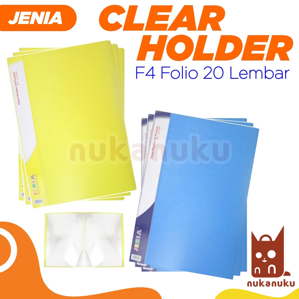 

Clear Holder 20 Poket Polos Folio Perlengkapan Sekolah dan Kantor JENIA