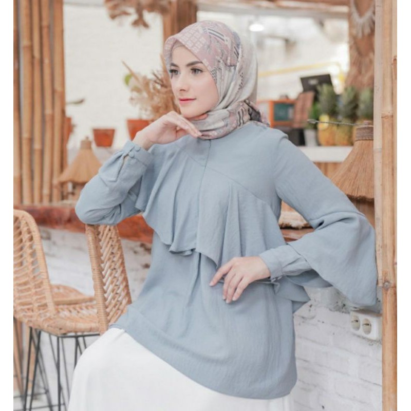 new claire blouse dusty blue by wearing klamby