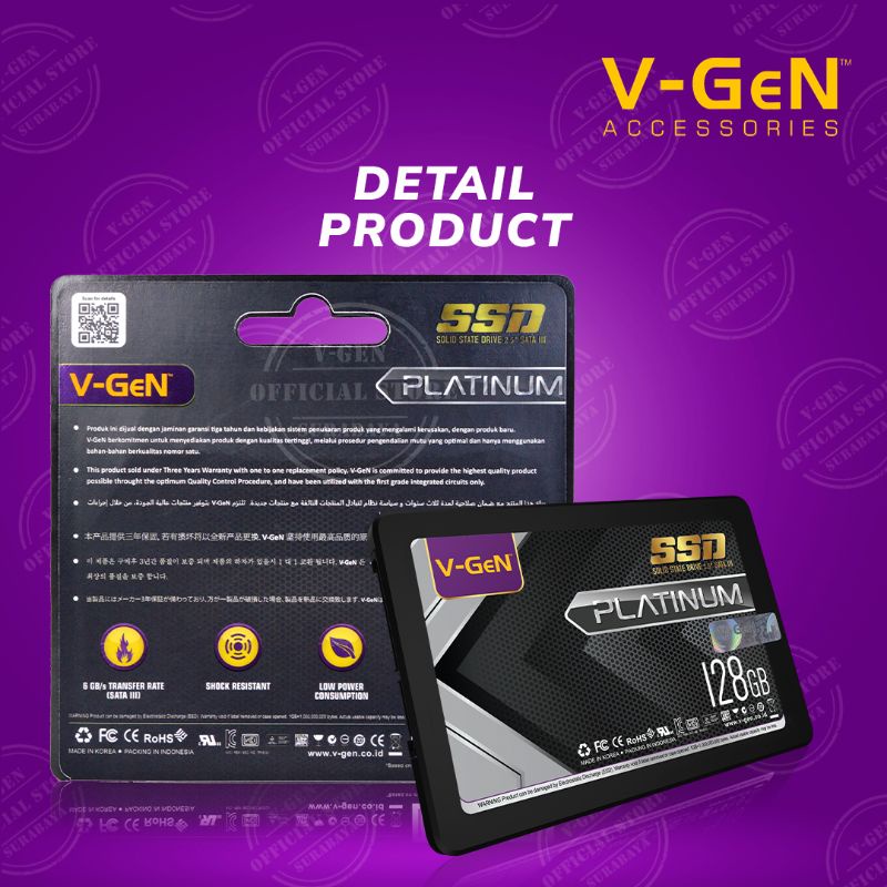 SSD V-GeN 128GB 256GB 512GB 1TB SATA 3 Solid State Drive 2.5&quot; VGEN