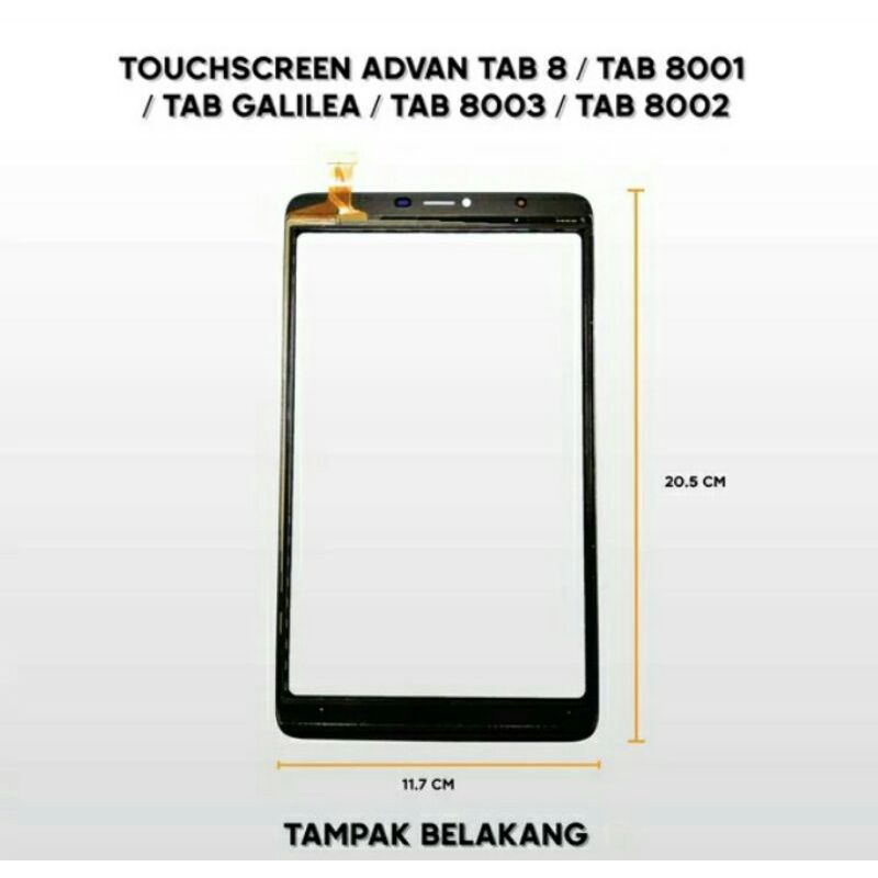 touchscreen advan tab 8 8001 8002 8003 galilea gtab elite tab belajar
