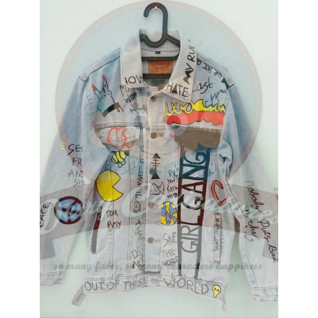 

JAKET JEANS LUKIS 100% HANDMADE CUSTOM LETTERING