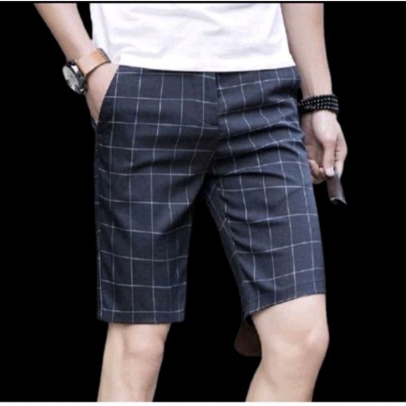 BISA COD CELANA PENDEK TARTAN/   CELANA CINOS PENDEK PRIA