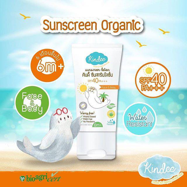 Kindee Organic Sunscreen/ Sunblock Lotion SPF 40 PA+++ (6m+)