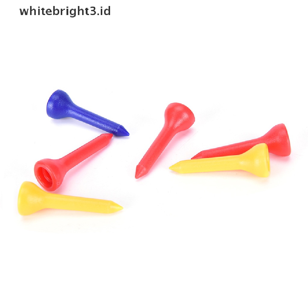 (whitebright3.id) 100pcs Tee Bola Golf Profesional Bahan Plastik Ukuran 36mm