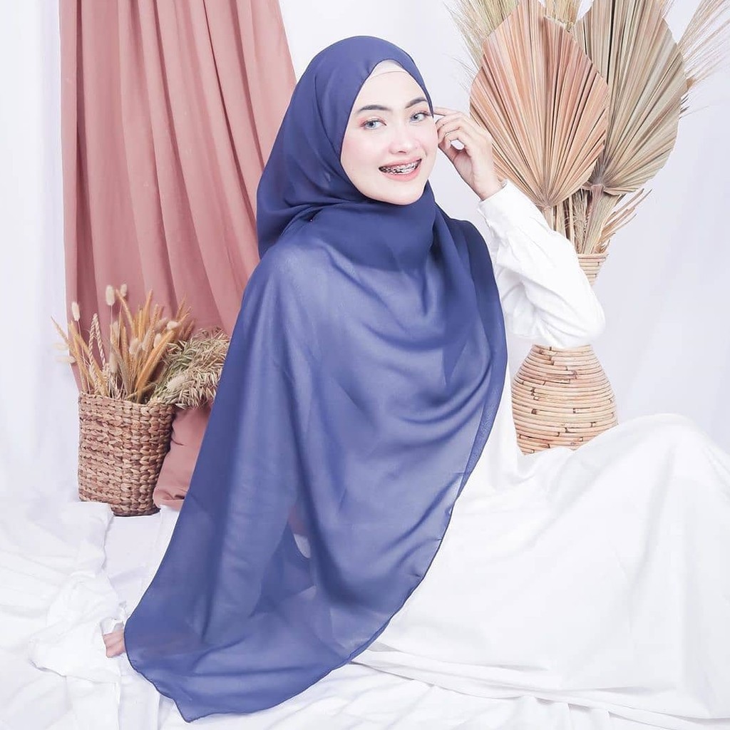 175x75 JILBAB PASHMINA CERUTY BABYDOLL PREMIUM / PASHMINA LOZY CERUTI BABYDOLL TEPI JAHIT BY IZZA