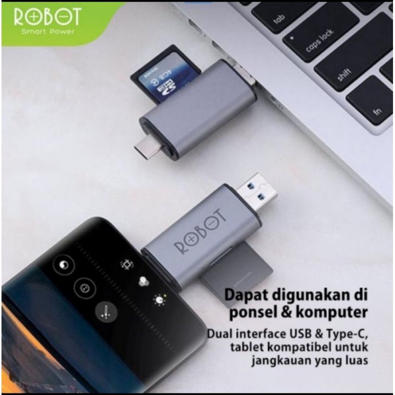 Robot CR202 / CR202S Card Reader Otg Usb C - Card Reader Robot Usb 3.0 + Usb C