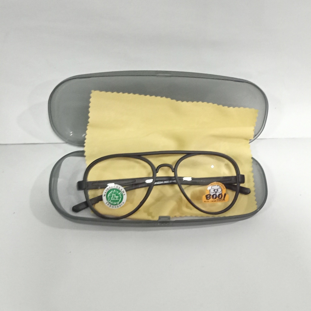kacamata anak hitam bening laki perempuan aviator plastk BL murah sunglass fashion TK SD unik keren-hitam bening + box