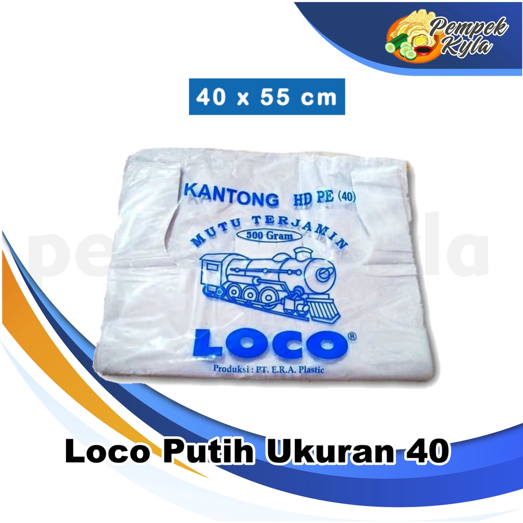 Kantong Plastik Kresek Loco Tebal Putih 500 gram ukuran 40