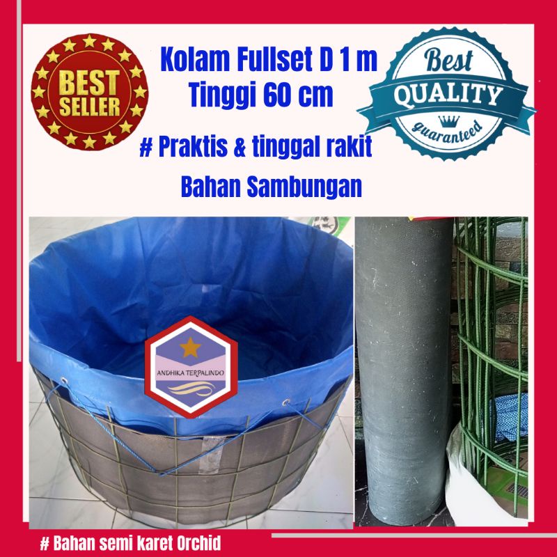 kolam terpal bulat koi fullset D1T60 Bahan sambung-sambungan