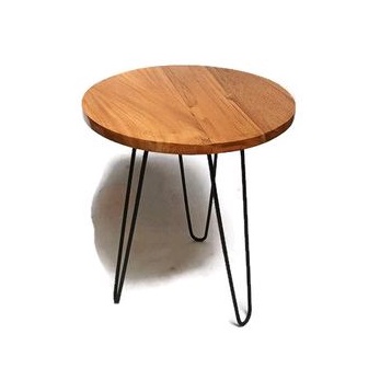 Meja kopi teh kayu jati / meja teras kayu minimalis / meja kayu bulat