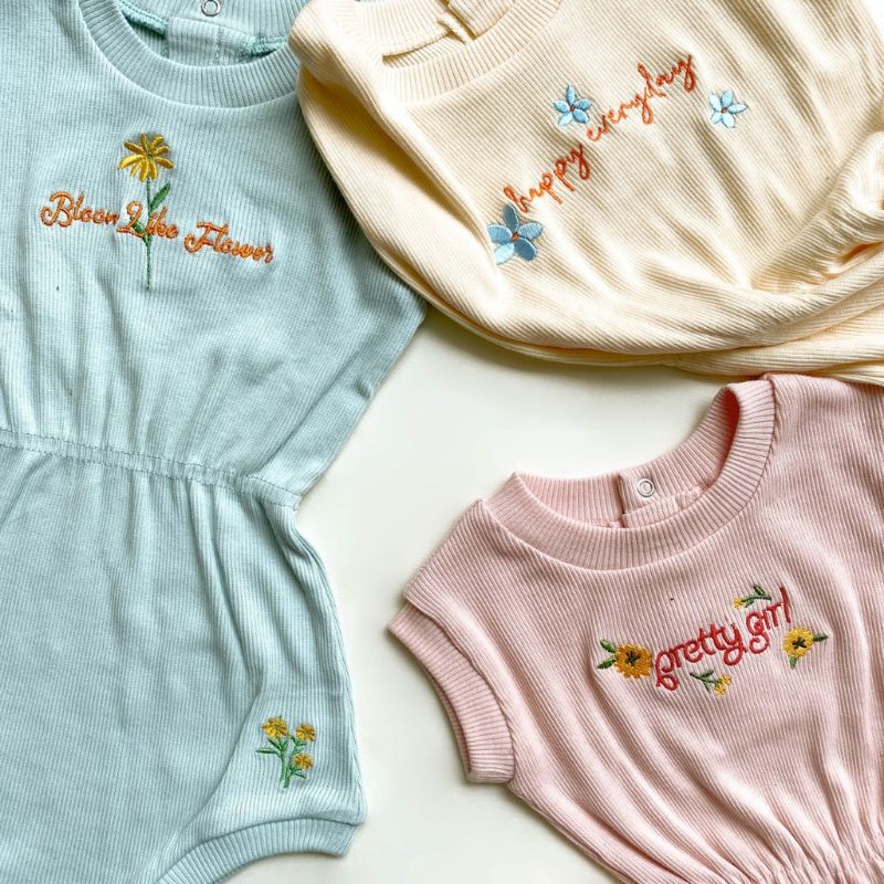 BohoBaby ELENA BODYSUIT / Bohopanna Boho Jumper Pendek Bordir Bayi Anak Perempuan