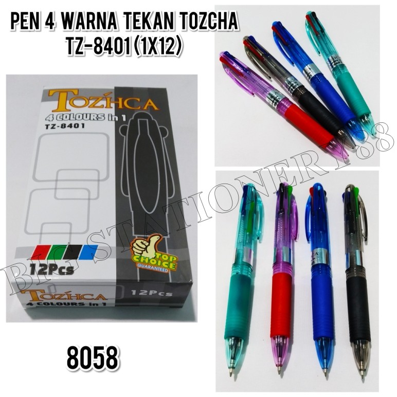 PULPEN / PENA / PEN 4 WARNA TEKAN TOZHCA TZ-8401