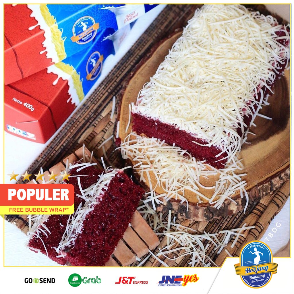 [KHUSUS P. JAWA] Bolu Susu Panggang Red Velvet Moojang Bandung Topping Fla Susu Keju dan OREO Best Seller Redvelvet