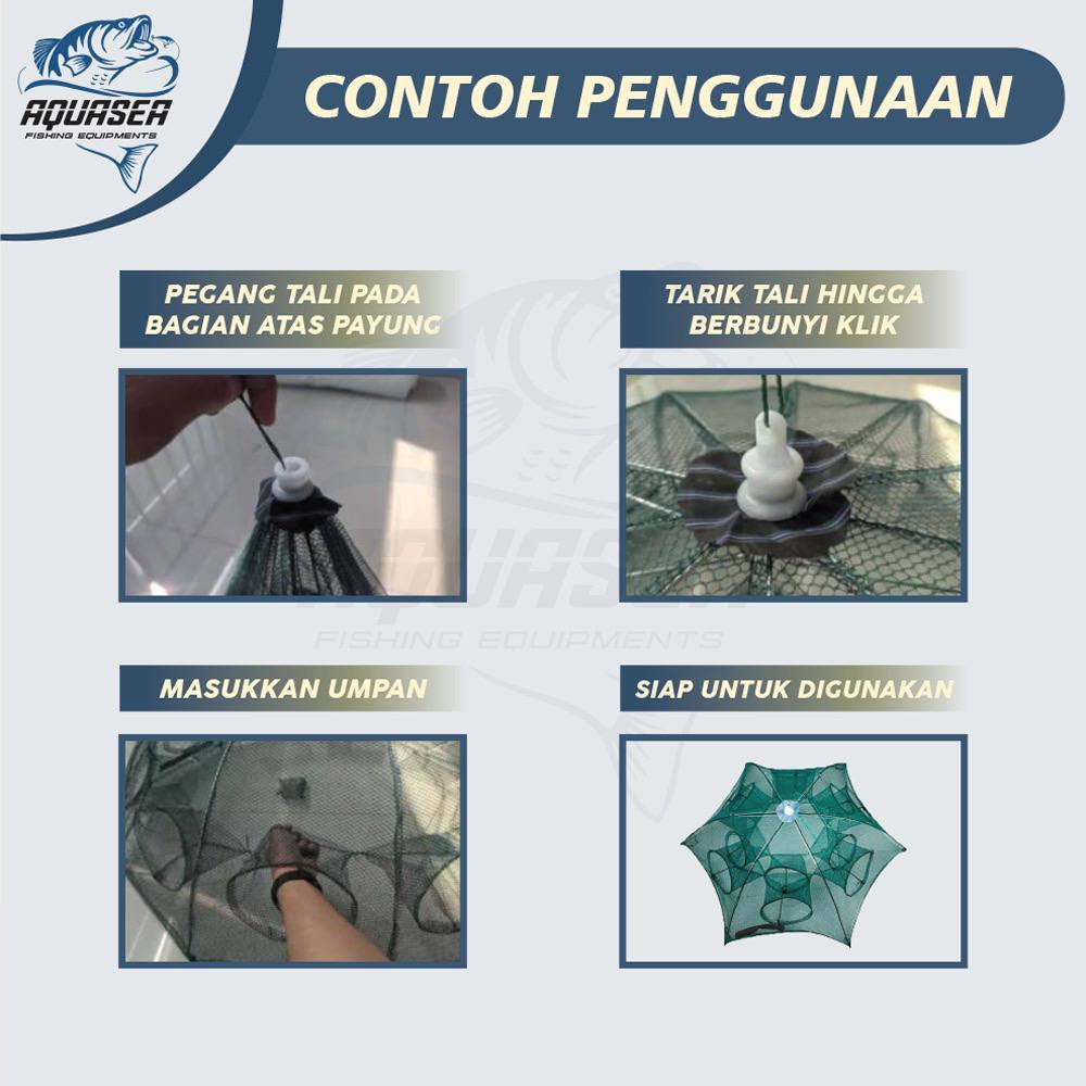 TGM - Payung Bubu Jaring 8 Lubang Jebakan Perangkap Udang ikan Kepiting Model Payung 8 Lobang 8L