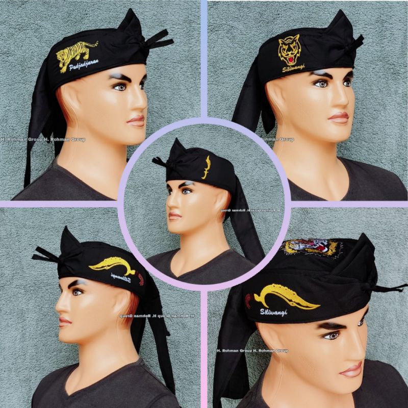 IKET BENDO Blangkon MACAN BORDIR Polos Bendo Udeng Sunda Bordir Kujang Topi Tradisional Iket Sunda  